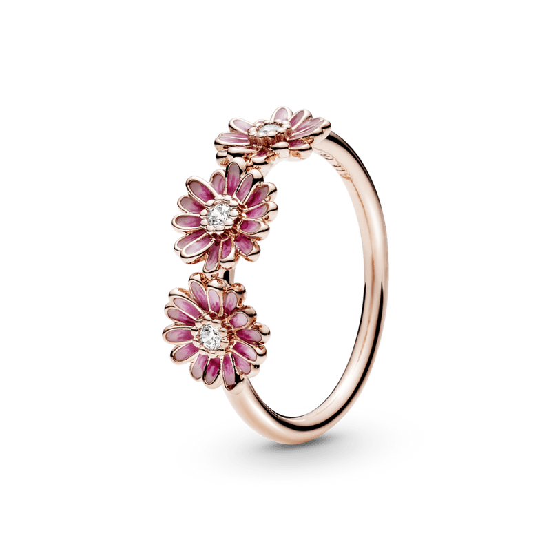 Anel Rose Trio De Margaridas Pink - Wayne  Joias