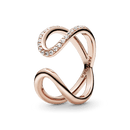 Anel Aberto  Rose Infinito Brilhante