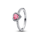 Anel Coração Rosa Cintilante