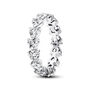 Anel Eternity Fila de Coracoes