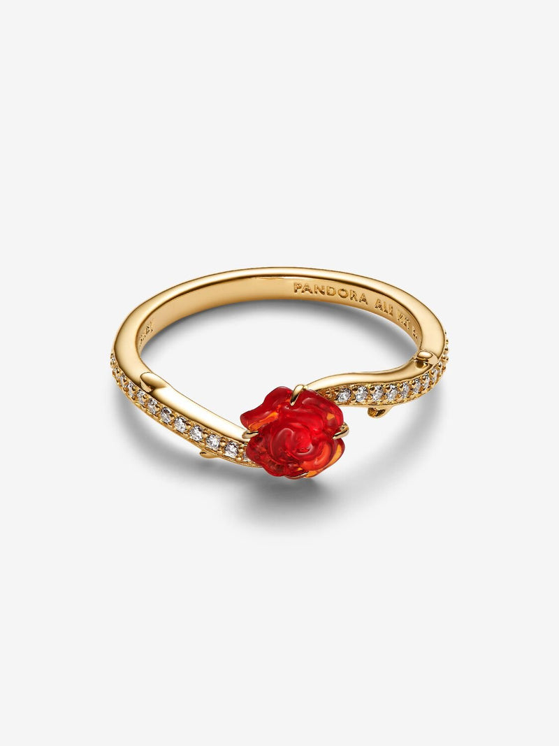 Anel Flor Rosa Bela e a Fera