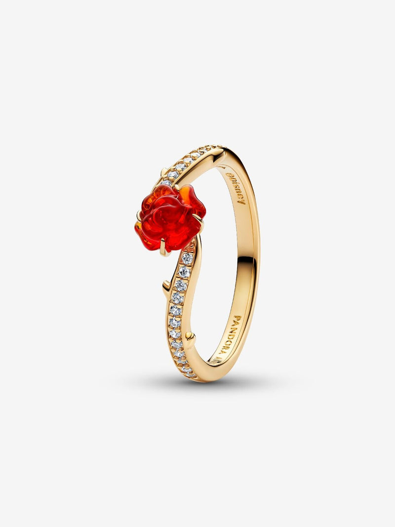 Anel Flor Rosa Bela e a Fera