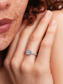 Anel Halo Quadrado Cintilante