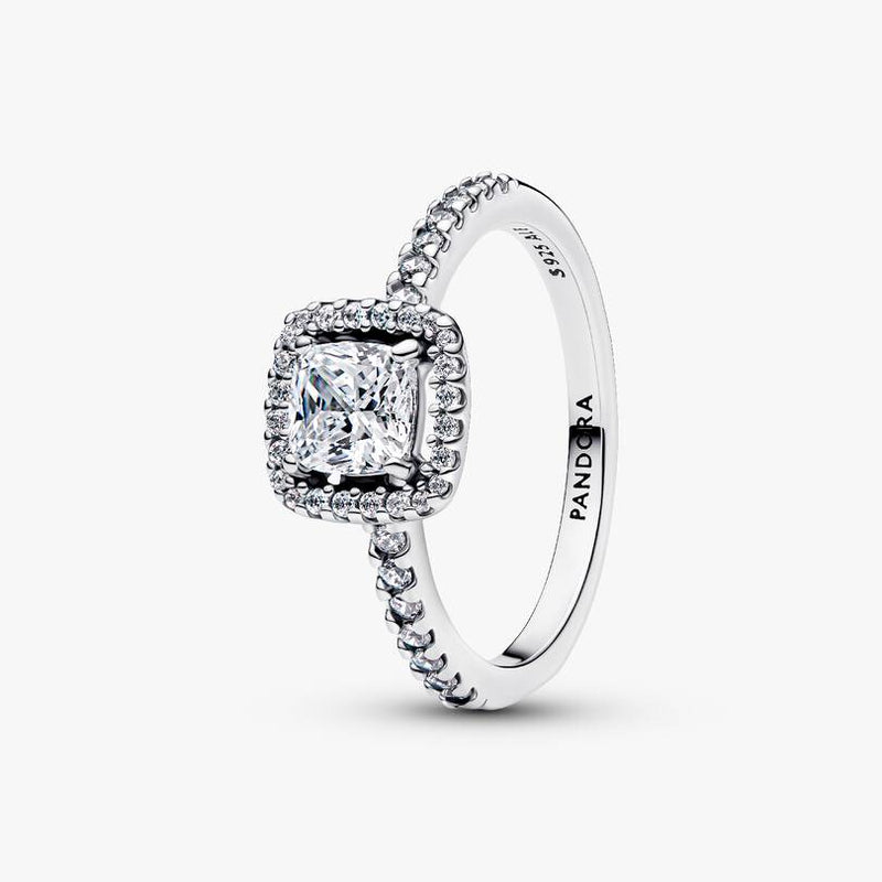 Anel Halo Quadrado Cintilante