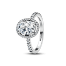 Anel Solitario Oval Brilhante