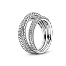 Anel Triplo Em Trama Em Pavé - aphrodite