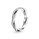 Anel De Prata Brilho Entrelaçado - aphrodite