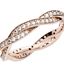 Anel De Prata Brilho Entrelaçado - aphrodite