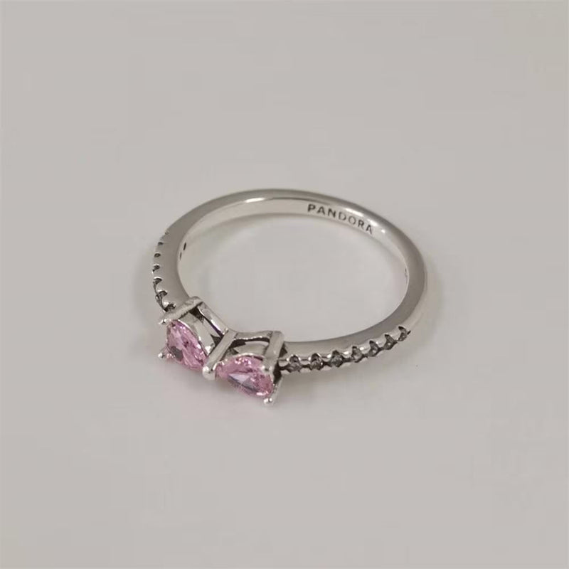 Anel de Laço Rosa Cintilante