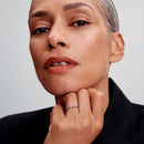 Anel de Laço Rosa Cintilante