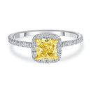 Anel de Noivado Fancy Vivid