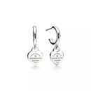 Brincos Hoop Corações com Brilhantes