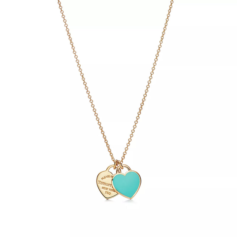 Colar Coração Duplo com Dourado