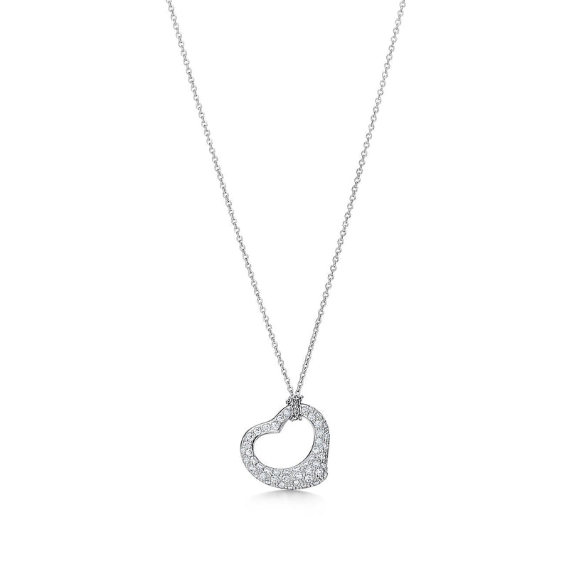 Colar Open Heart com Brilhantes Prata