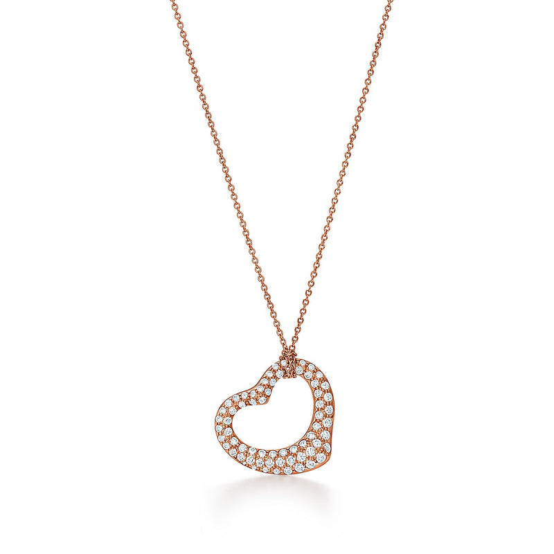 Colar Open Heart com Brilhantes Prata