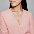 Colar em Y de Flor de Pêssego Rosa - 