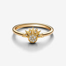 Conjunto de Anéis de Sol e Lua Cintilantes Celestiais