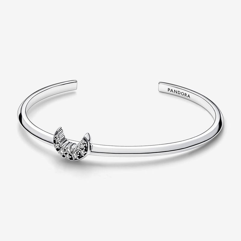 Pulseira Aberta Lua Crescente Brilhante