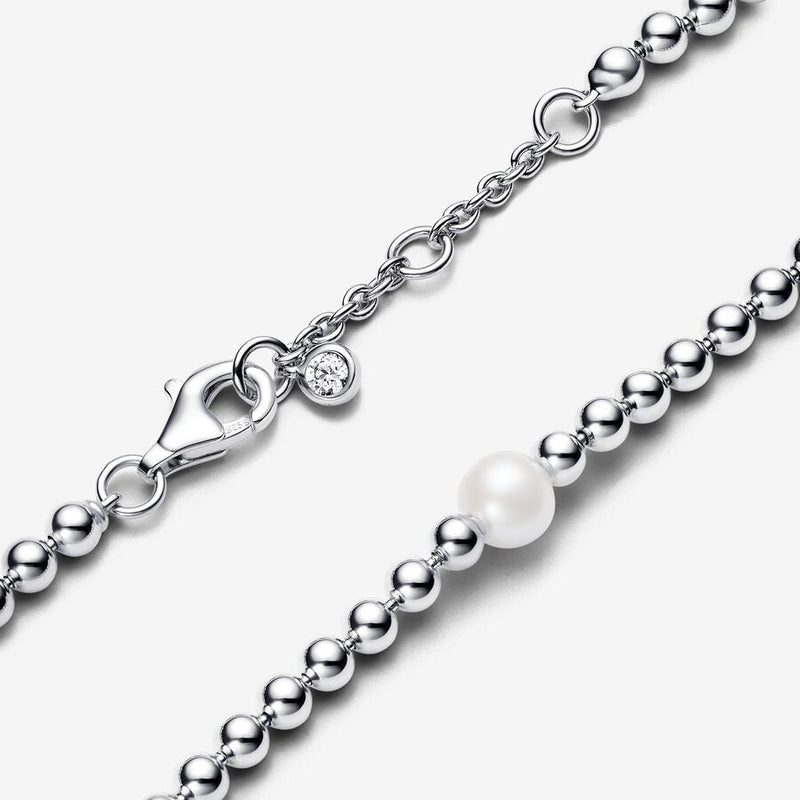 Pulseira Contas e Perola de Agua Doce