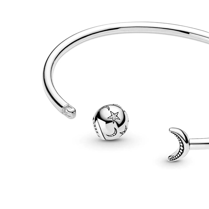 Pulseira Aberta Estrelas e Lua