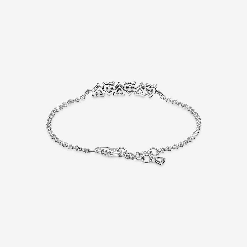 Pulseira de Corrente de Corações Infinitos Cintilantes