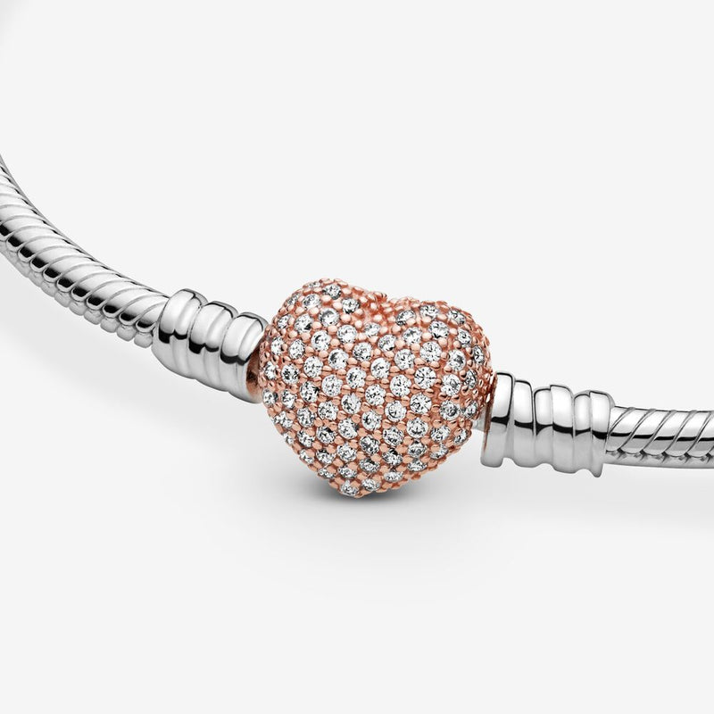 Pulseira em Trama com Fecho de Coração