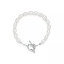 Pulseira de Pérola de Coração Aberto