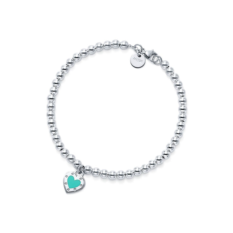 Pulseira de contas com coração Love