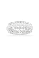 Anel de Argola com Duplo Pavê e Pérolas - Aphrodite Joias