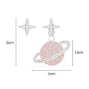 Brinco Assimétrico Planeta Rosa - Aphrodite Joias