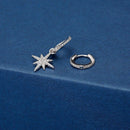 Brincos Argolas e Estrela Brilhante - Aphrodite Joias