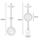 Brincos Assimétricos de Nácar Branco e Pérola - Aphrodite Joias