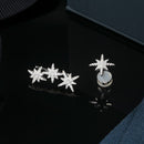 Brincos Assimétricos Triplos Météorites - Aphrodite Joias