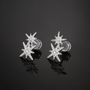 Brincos Estrelas Duplas - Aphrodite Joias