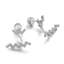 Brincos Ondulados Brilhantes - Aphrodite Joias