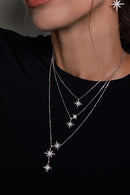 Colar Ajustável Triple Météorites - Aphrodite Joias