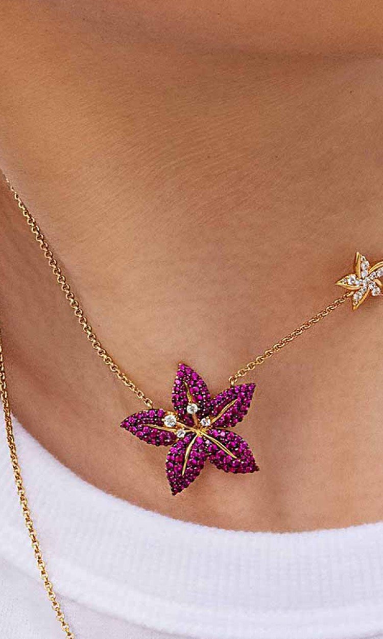 Colar de Flores Tropicais - Aphrodite Joias