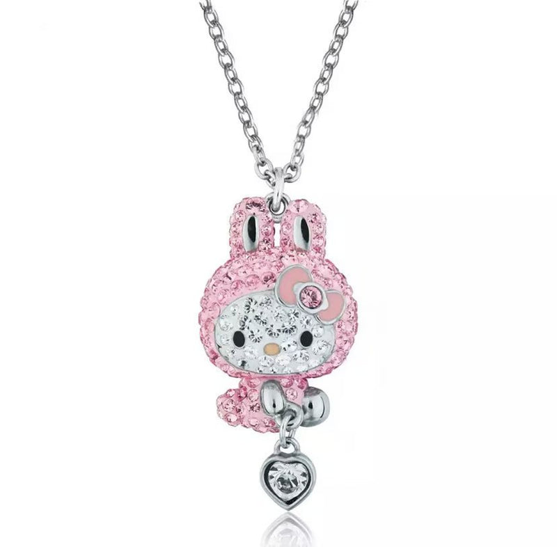 Colar Hello Kitty Coelho Rosa - Aphrodite Joias