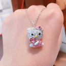 Colar Hello Kitty Coração Rosa - Aphrodite Joias