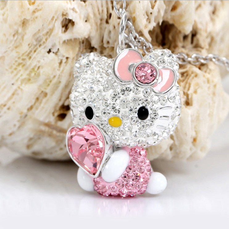 Colar Hello Kitty Coração Rosa - Aphrodite Joias