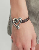 Pulseira de Couro e Coração