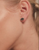 Brincos com Cristais Quadrado