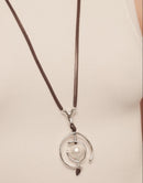 Colar Longo de Couro e Perola