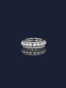 Anel de Argola com Duplo Pavê e Pérolas