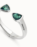 Pulseira Aberta com Cristais Verdes - Aphrodite Joias