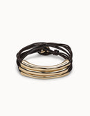 Pulseira de Couro com Três Fios - Aphrodite Joias